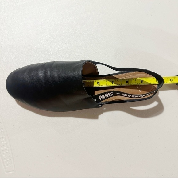Givenchy Rivington Logo Elastic Slingback Black Leather Flats Mules 39.5 US 9.5 - Picture 8 of 13